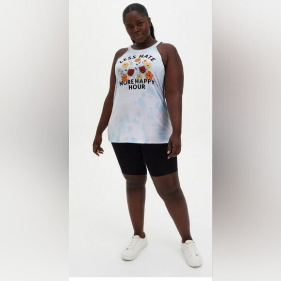 Torrid Super Soft Light Blue Tie-Dye Happy Hour Tank size 2X - Picture 1 of 5